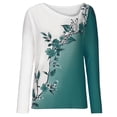 thumbnail image 4 of Long Sleeve Blouses for Women Button Up Petite Sweatshirt for Women Casual V Neck Long Sleeve Loose Flowers Sweatshirt, 4 of 6