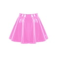thumbnail image 4 of CHICTRY Womens Glossy Patent Leather Flared Skirt A-Line Mini Skirt for Club Performance, 4 of 7