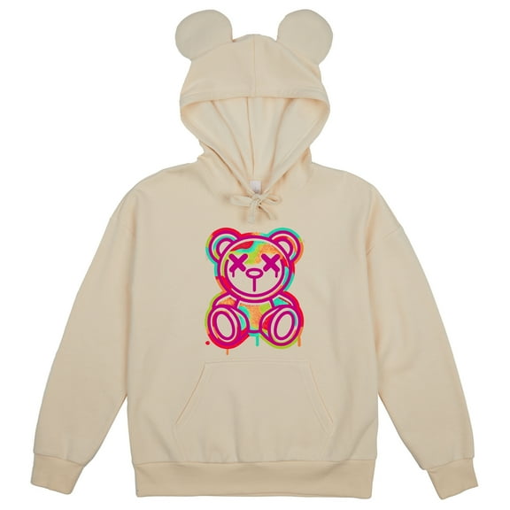 Graffiti Bear Adult Tofu Long Sleeve Cosplay Hoodie With 3D Ears-Medium