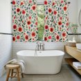 thumbnail image 2 of Watercolor Floral 2 Panel Kitchen Curtains for Windows, Spring Red Poppy Flower Botanical Beige Bathroom Privacy Curtain, Home Décor Window Treatment for Bedroom/Living Room 55"x45", 2 of 8