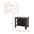 thumbnail image 5 of Kitchen Carts, Kitchen Island, kitchen table 35" H, Four Legs, Three Open Storage Shelves, Black / Light Oak, Multicolor Kitchen Islands,Particle Board Metal Kitchen Carts, 5 of 5