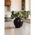 thumbnail image 2 of LE TAUCI 9.3 Inch Donut Vase, Black Ceramic Hollow Flower Vase with Bronze Speckle, Modern Decorative Vase for Living Room, Entry Table, Shelf, Mantel, Nordic Home Decor, 2 of 9