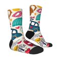 thumbnail image 4 of Yiaed London Symbols Print Great elasticity Crew Socks Sports socks for Men and Women, 4 of 5