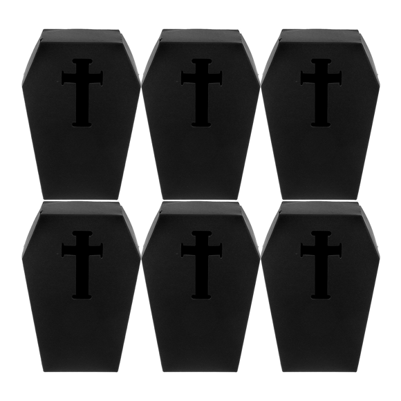 6x Cajas de dulces de Halloween Cajas de Soporte para refrigerios Cajas decorativas para dulces de ataúd Cajas de dulces para o trato