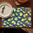 thumbnail image 5 of Yellow Lemon Fruit Slices Blue Pattern Summer Placemats Table Placemats Set Of 4-Linen Kitchen Washable Placemats Table Mats 11.8"x17.7" Non-Slip Heat Resistant, 5 of 6