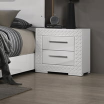 Furniture of America Tranze Adult Glam 2-Drawer Nightstand, White