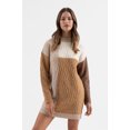 thumbnail image 1 of Blu Pepper Women's Long Sleeve Colorblock Chevron Cable Knit Pullover Sweater, 1 of 5