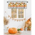 thumbnail image 2 of Valances for Windows, Give Thanks Pumpkins Leaf Fall Harvest Plaid Grey Farmhouse Rod Pocket Short Window Valance Curtains Holiday Window Treatment for Kitchen Living Room Bathroom, 42"x18", 2 of 6