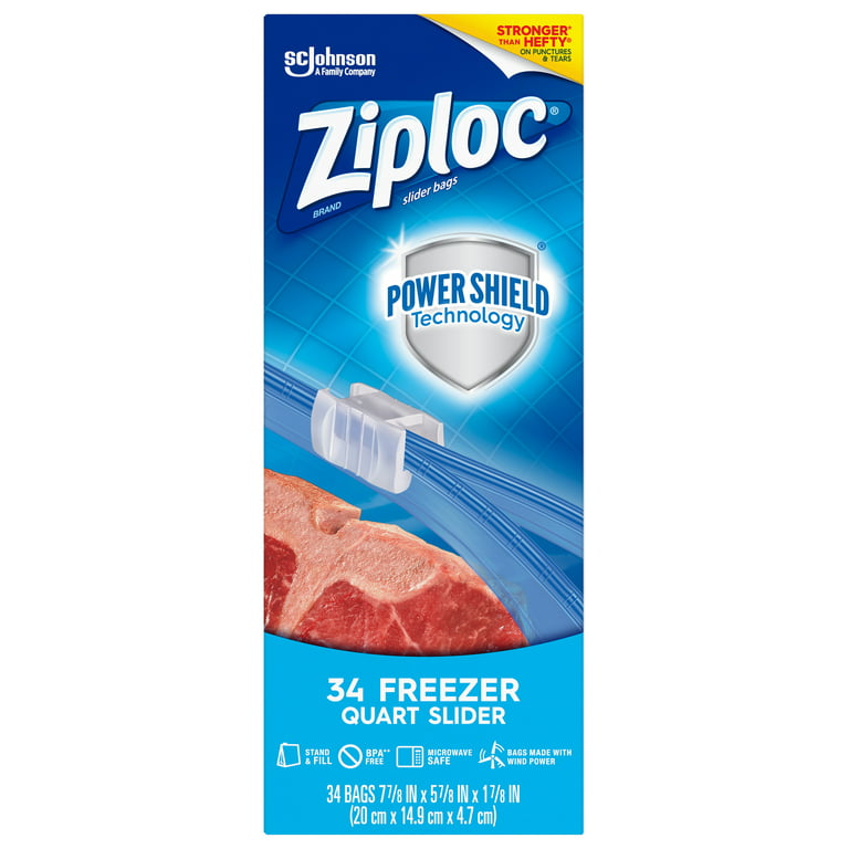  Ziploc Gallon Food Storage Freezer Slider Bags, Power Shield  Technology for More Durability, 72 Count : Health & Household