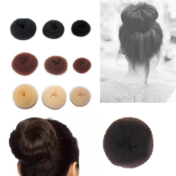 bun maker 3PCS Hair Bun Donut Maker Mesh Chignon Sock Bun (S/ /L)(3.54"X3.54"X1.18")
