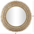 thumbnail image 3 of DecMode 32" x 32" Gold Radial Leaf Wall Mirror, 3 of 7