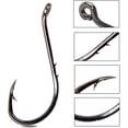 thumbnail image 3 of Octopus Fishing Hooks Barbed Baitholder Hooks,120pcs High Carbon Steel Offset Circle Octopus Hooks Extra Sharp Jig Fish Hooks for Freshwater Saltwater Size 8-6/0, 3 of 7
