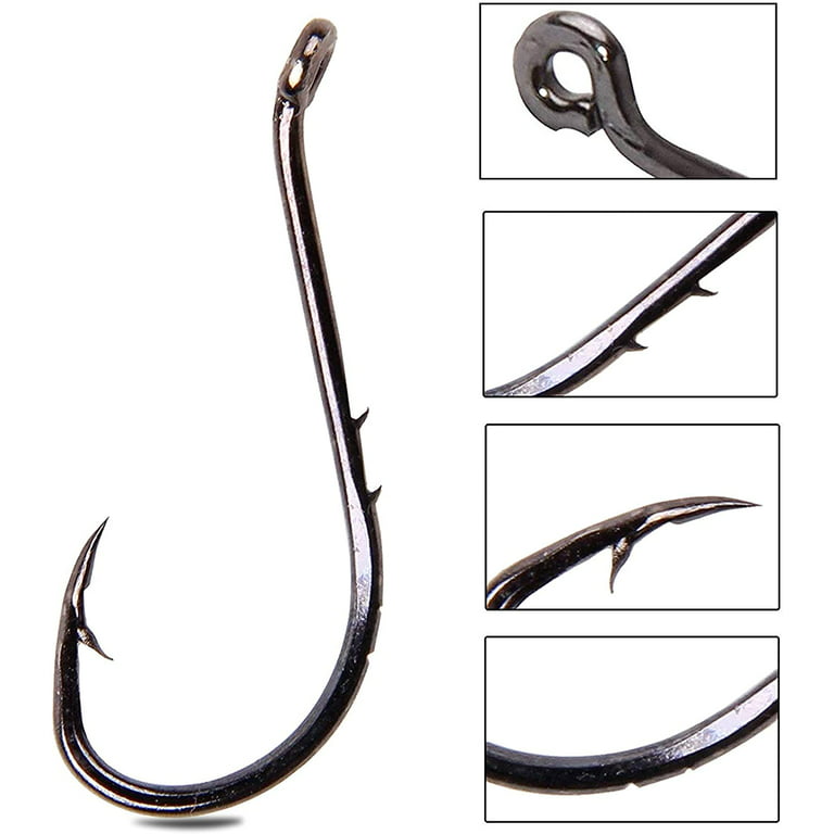 20Pcs Barb Circle Eyed Carp Fishing Hook Size 6-12# Japan Carbon Steel  Fishhooks Worm Fishing Hooks Single Jig Fish Accessories