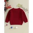 thumbnail image 4 of Wassery Toddler Boys Girls Christmas Sweaters 3M 6M 9M 12M 18M 24M 3T Baby Long Sleeve Letter Embroidery Knit Pullovers Tops Autumn Casual Knitwear Clothes for Kid, 4 of 9