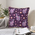thumbnail image 6 of Fotbe Snake And Flower Pattern Velvet Decorative Throw Pillow Covers with Elegant Piping, Soft Plush Cushion Cover for Sofa, Bed, Car, Office-20"x20", 6 of 8