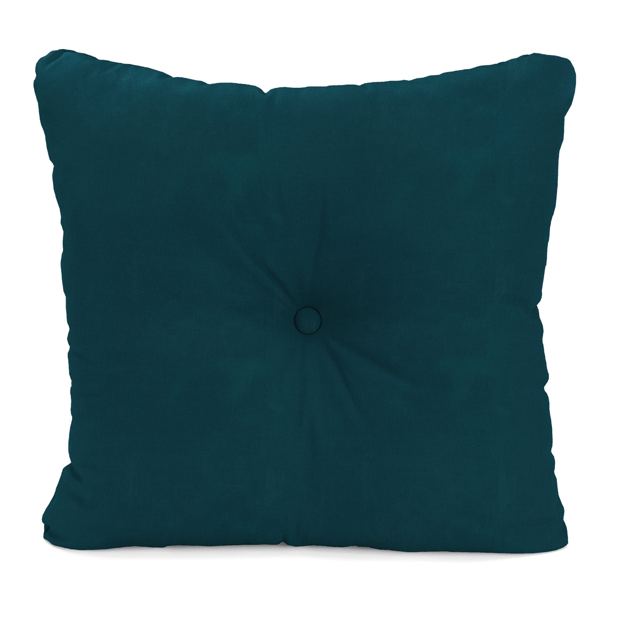 Jordan Manufacturing 23.5" x 24" Canvas Teal Solid Square Tufted Outdoor Deep Seat Chair Back Cushion with Fabric Button (2 Pack)