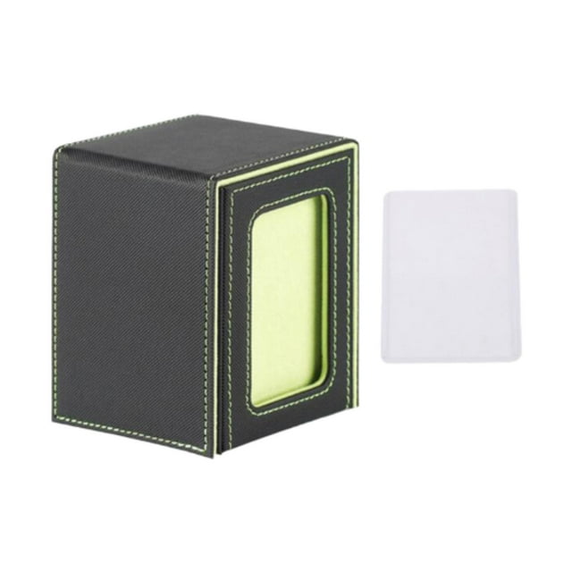 DYNWAVECA Card Deck Box Card Deck Storage Box, Transparent Window Album Card Holder Case Card Cards Case TCG Cards Protector Decks Case black green