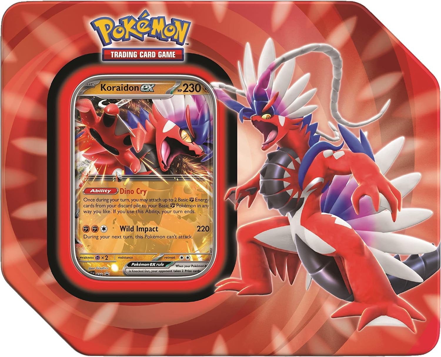 Pokemon Paldea Legends Tin Card Game, Koraidon ex, 5 Booster Packs, Foil  Promo - Walmart.com