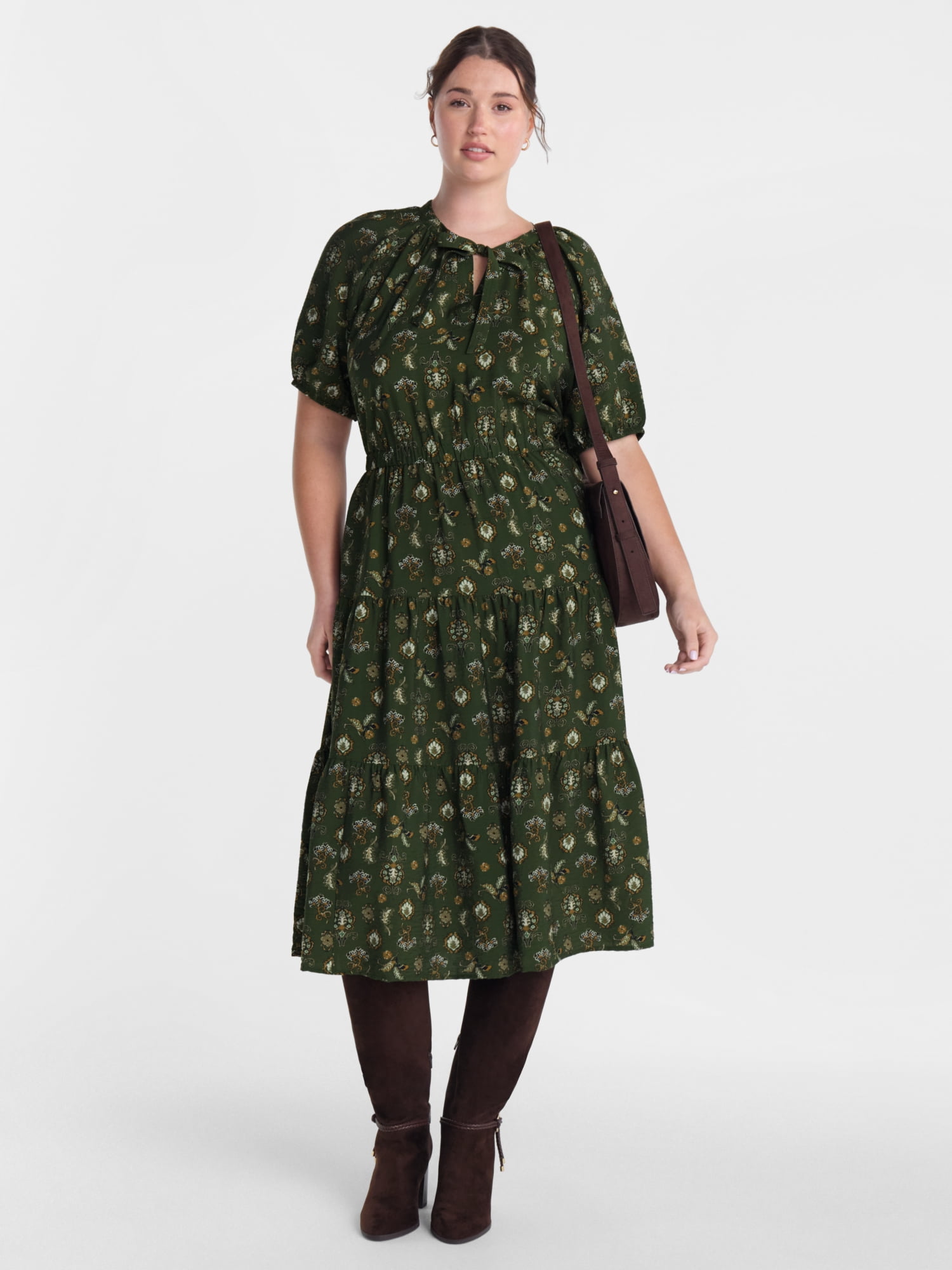 Scenario Women's Open Neck Midi Dress, Sizes XS-XXXL