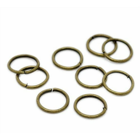 HDSupplies Quantity 500 - Antique Bronze Tone Open Jump Rings - Size 9mm Diameter - 18g (1mm)