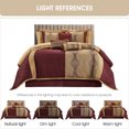 thumbnail image 2 of Lanco Elegant Wine Gold Comforter Set,15 Piece Room-in-A-Bag, Queen Size , Striped, Jacquard Bedding Set, All Season, Matching Decorative Pillows, Pillow Sham , Curtains, 2 of 5