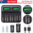 thumbnail image 1 of 8-Slot Smart Battery Charger - LED Display for AA/AAA NiMH Rechargeable Batteries, 1 of 6