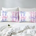 thumbnail image 4 of Erosebridal Cute Bow Sheet Set Full, Dreamy Bow Tie Bedding Sets Full Size, Princess Bowknot Ribbon Stripe Home Decor 4-Piece, 4 of 7