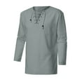 thumbnail image 3 of Christmas Deals! Borniu Mens Shirts,Long Sleeve Shirts for Men,Casual Solid Color Long Sleeve V-Neck Shirts Pullover Blouse Tops Clearance, 3 of 4