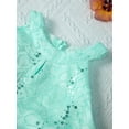 thumbnail image 6 of YONGHS Kids Girls Floral Lace Maxi Dress Wedding Birthday Party Formal Dance Romper Gown 4-12 A  Mint Green 8, 6 of 7
