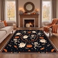 thumbnail image 2 of GENIMO 2'x3' Halloween Doormat, Washable Non Slip Soft Gothic Skull Outdoor Door Mat for Front Door Covered Porch Patio Entryway, Pumpkin Noir, 2 of 6