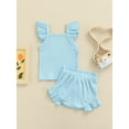 thumbnail image 4 of Kiapeise Infant Girl Summer Tank Tops Shorts Sets Ribbed Knit Vest Shorts Outfits, 4 of 9