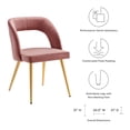 thumbnail image 5 of Modway Viceroy 18.5" Velvet Dining Chairs in Gold/Navy (Set of 2), 5 of 7