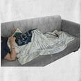 thumbnail image 6 of Wine Soft Flannel Fleece Blanket, Wine Glass and Vintage Sun Burst Frame the Flavor is Like Delicate Poetry Words, Cozy Plush for Indoor and Outdoor Use, 60" x 80", Night Blue White, by Ambesonne, 6 of 6
