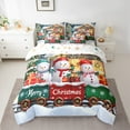 thumbnail image 2 of jejeloiu Kawaii Xmas Snowman 7-Piece Bedding Comforter Set,Cartoon Train King Bedding Sets,Merry Christmas Bed Sheets For Child,Luxury Bedroom Decor Reversible, 2 of 8