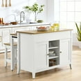 thumbnail image 4 of Garland3-Piece Kitchen Island and Stool Set in Oak White, 4 of 11