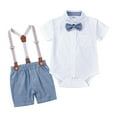 thumbnail image 4 of Ketyyh-chn99 Toddler Kids Baby Boys Formal Suit Gentleman Birthday Clothes Infant Boy Bow Tie Suspenders Shorts Pants Wedding Overalls Outfits Blue,59, 4 of 5