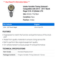 thumbnail image 2 of Intake Variable Timing Solenoid - Compatible with 2014 - 2017 Buick Regal 2.0L 4-Cylinder LTG 2015 2016, 2 of 2