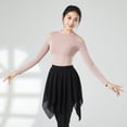 thumbnail image 2 of Traje de baile latino para mujer adulta, camiseta de manga larga, ropa de práctica de baile, ropa de baile modal negra, cuerpo, 2 of 5