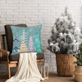 thumbnail image 2 of Christmas Pillow Cover 18x18 Inch Blue White Christmas Tree Stars Decoration Holiday Farmhouse Winter Pillow Case Snowflake Decor Cushion Cover for Home Sofa Couch, 2 of 6