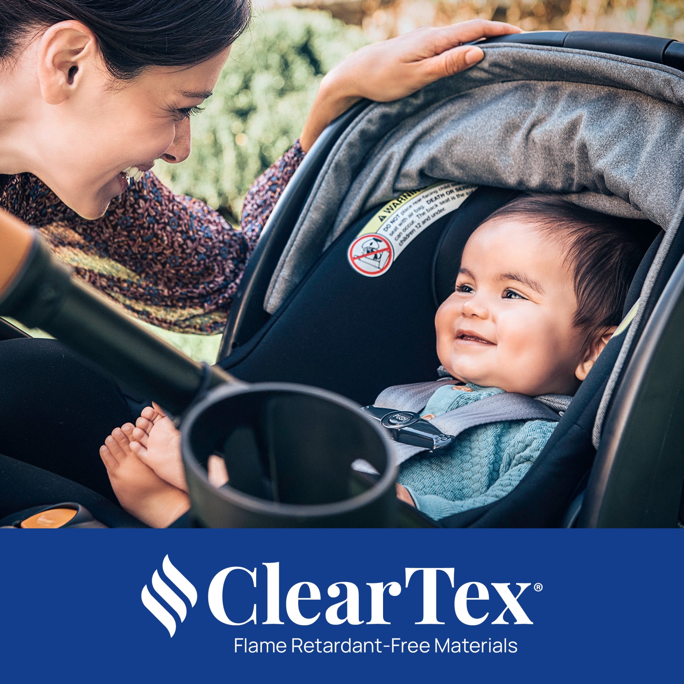 Chicco KeyFit® Max Zip ClearTex® Extended-Use Infant Car Seat and Stay-in-Car Base, Rear-Facing, 1-Hand Adjust Handle, Zip-Open Privacy Shield - Sierra (Beige), New