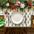 thumbnail image 2 of mubwai Beige Xmas Tree Christmas Placemats Set of 4, 12x18 Inch Winter Table Mats for Party Kitchen Dining Decoration, 2 of 6