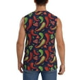thumbnail image 4 of Fotbe Men's Red Chili Print Men's Sleeveless Muscle Tank Tops Casual T-Shirts for Gym Workout Beach-Small, 4 of 8