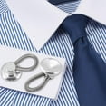 thumbnail image 4 of 6 Pack Collar Extenders Elastic Button Extender Neck Extenders for Shirt Pants Dress Trouser Favors for Men and Women, Silver, 4 of 14