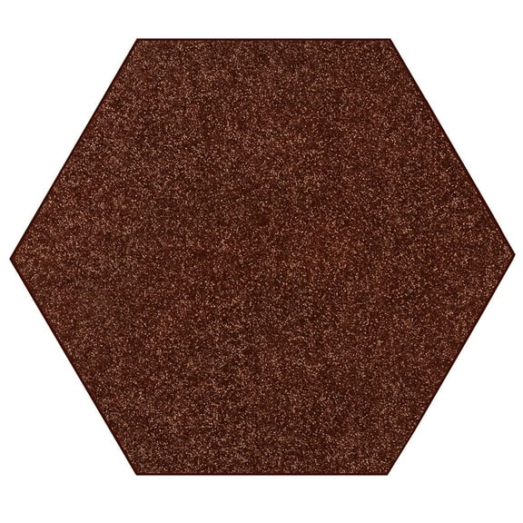 Ambiant Broadway Collection Solid Color Area Rugs Chocolate - 5' Hexagon