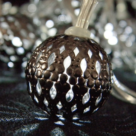 Globe String Lights String Lights Moroccan Metal Globes 10 ft Cool White LEDs Plug in - Walmart.com