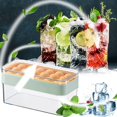 thumbnail image 4 of Cubo de hielo para congelador Cubo de cubitos de hielo Bandeja de hielo de liberación fácil con tapa Recipiente de almacenamiento y cuchara Bandejas de cubitos de hielo pequeños perfectos y molde B/a oso de fresa Juguete, 4 of 4