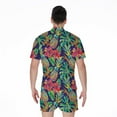 thumbnail image 2 of Colorful Aloha Pineapple Pattern Short Sleeve Men'S Rompers, Aloha Tropical Hawaiian Casual Summer Jumpsuits Outfit, 2 of 4
