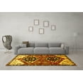 thumbnail image 3 of Ahgly Company Machine Washable Indoor Round Persian Yellow Traditional Area Rugs, 4' Round, 3 of 4