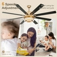 thumbnail image 6 of Bella Depot 72" Modern LED Gold Ceiling Fan 6-Speed Reversible DIY Shape Chandelier With Dimmable Light and Remote Control, 6 of 12