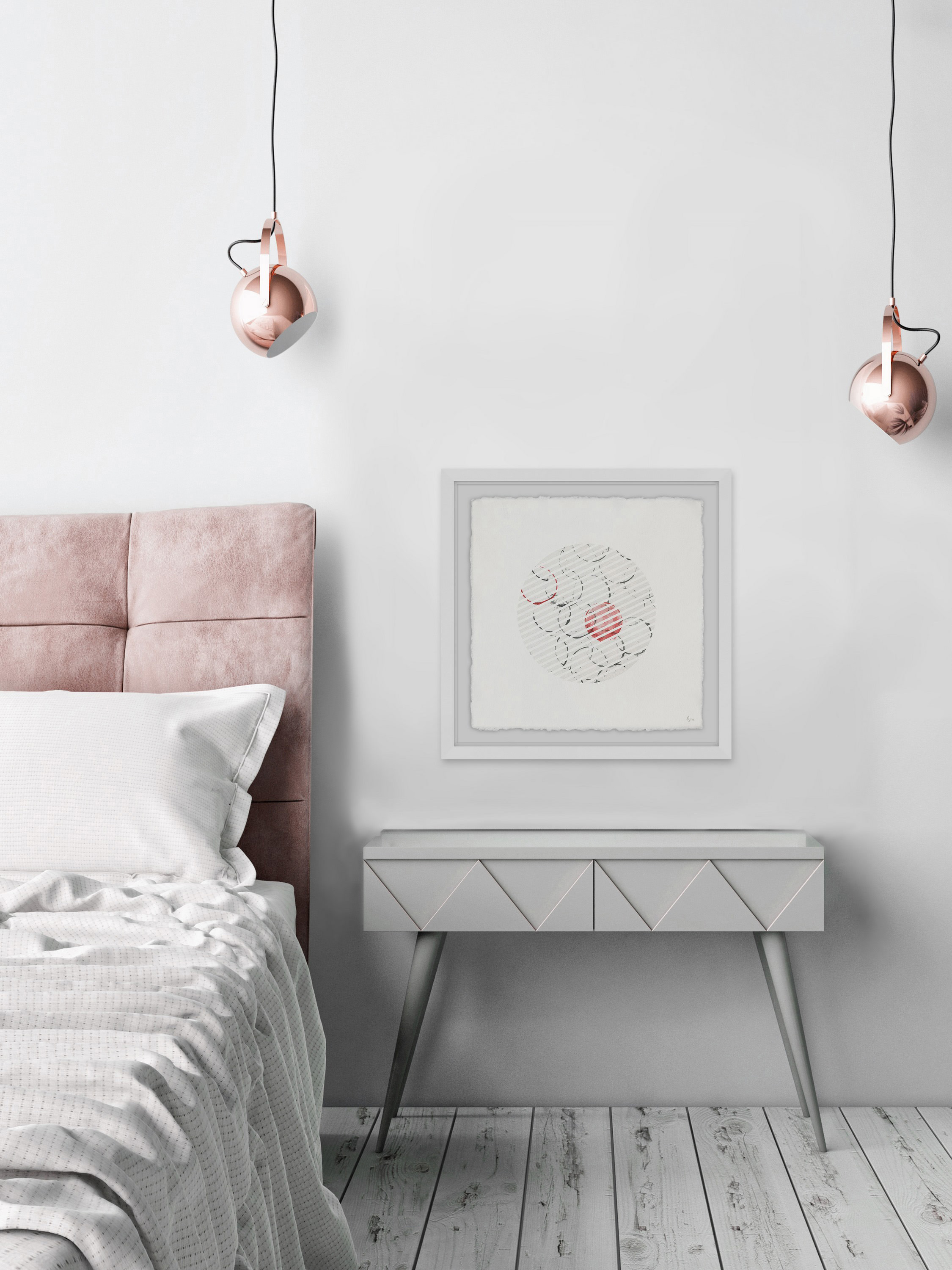Pink Materialization Framed Painting Print
